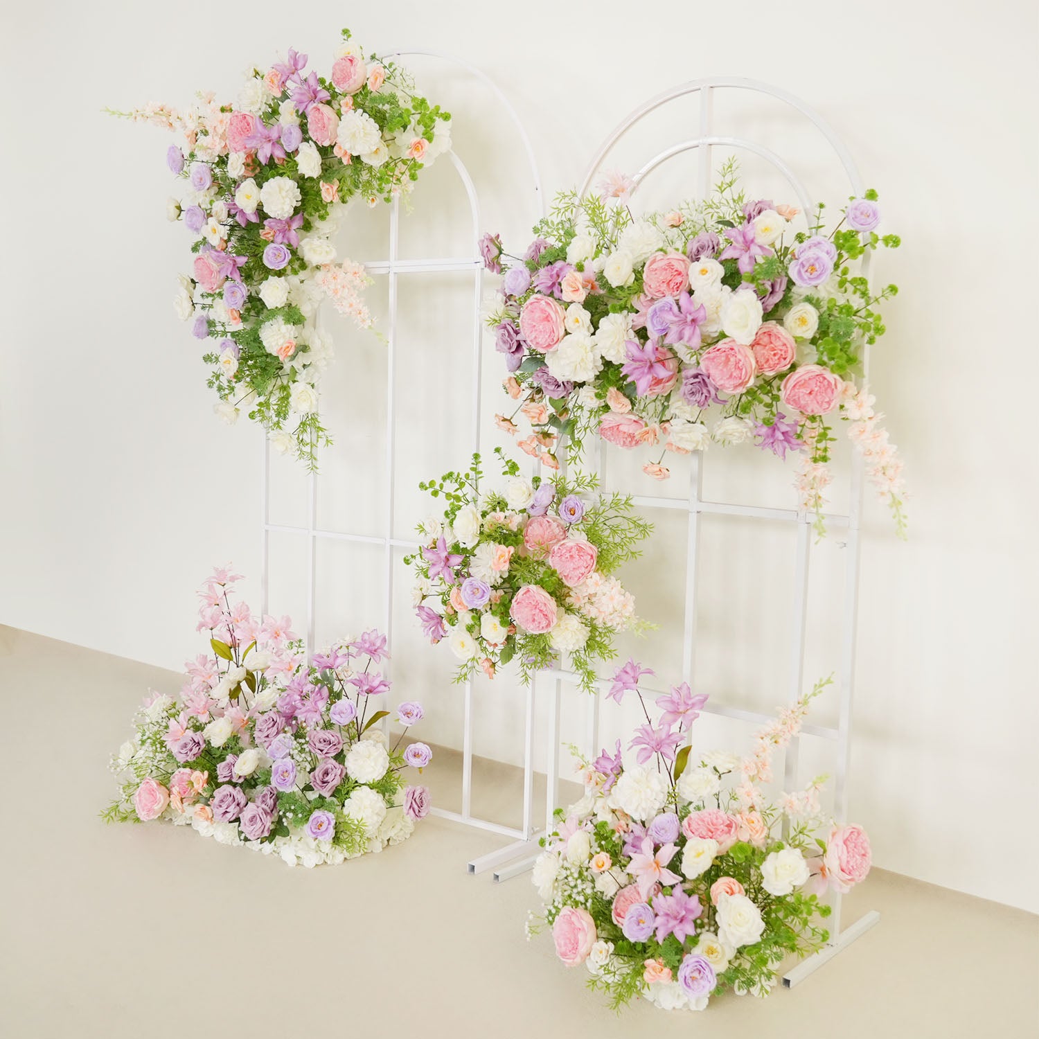 Uflower Artificial Purple Pink Wedding KT Backdrop Flower Row Decor